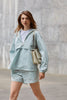 Oversized anorak jacket in blue