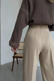 Palazzo pants in cream/olive/white