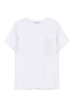 Oversized t-shirt with embroidery decoration in blue/white