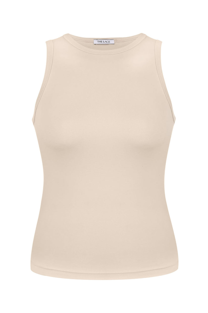 Jersey top in cream