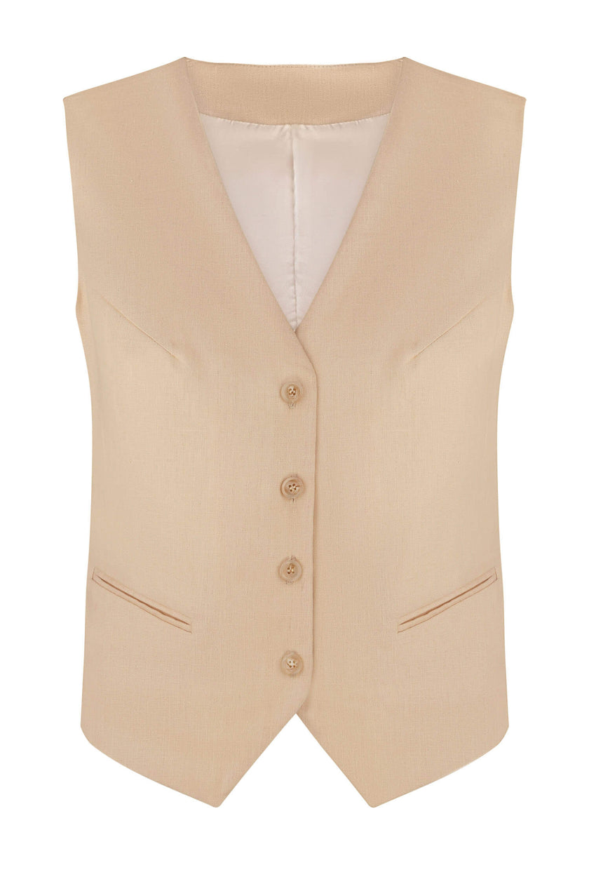 Linen classic vest