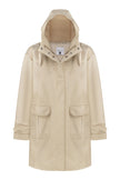 Lightweight parka with drawstring in khaki
