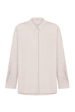 Shirt with patch pocket in cobalt/cream