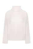 Knitted sweater with a voluminous neck