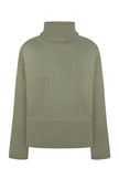 Knitted sweater with a voluminous neck