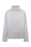 Knitted sweater with a voluminous neck