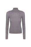 Thin ribbed turtleneck sweater in nude/black/gray
