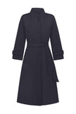 Trenchcoat with a free cut in cream/black