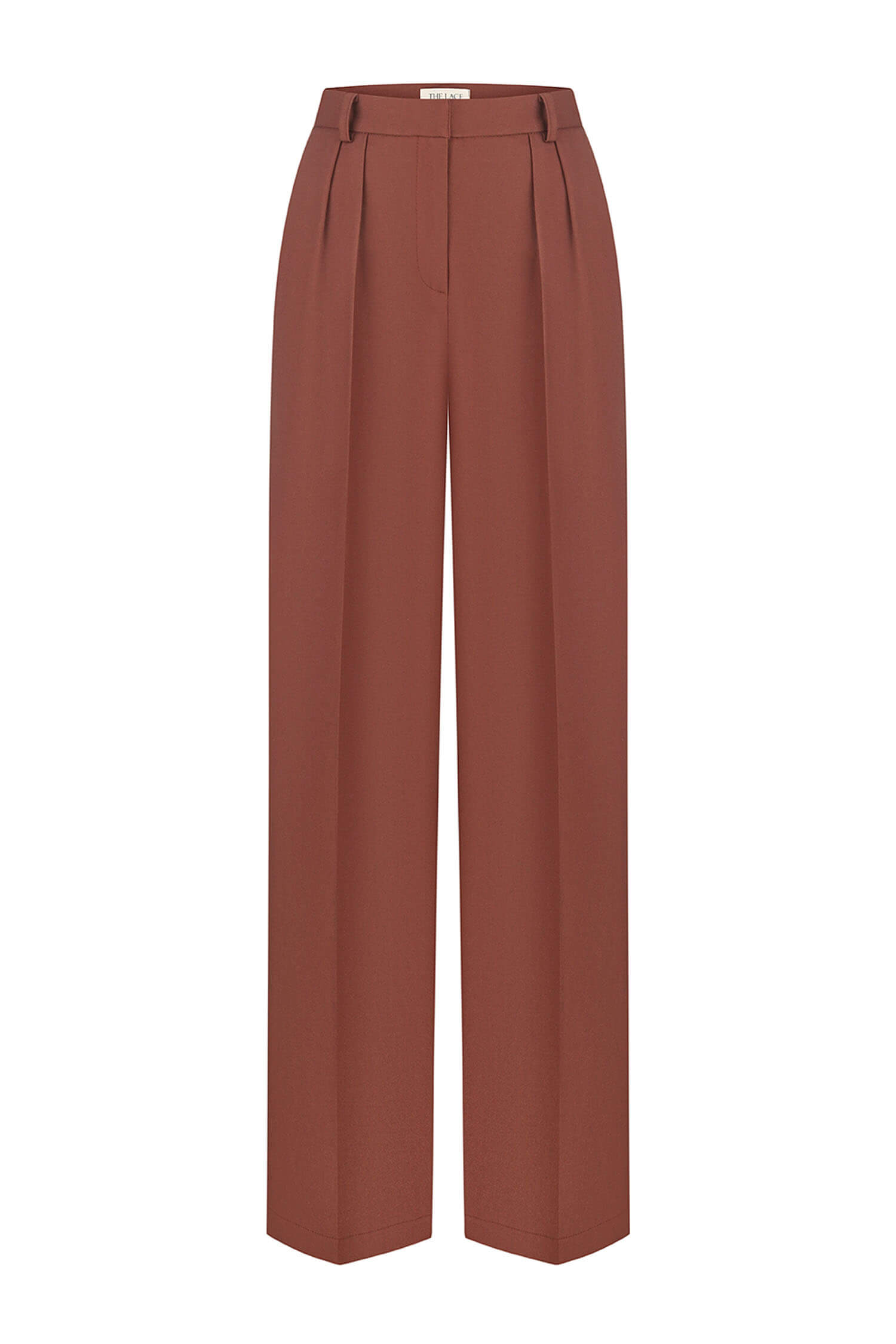 Palazzo pants with a low fit in chocolate/beige/gray