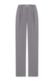 Palazzo pants with double tucks in gray/black
