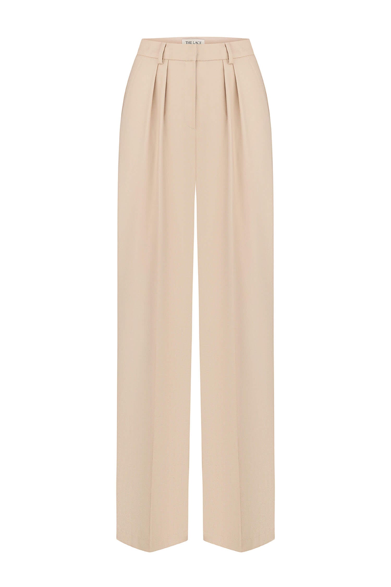 Palazzo pants with a low fit in chocolate/beige/gray