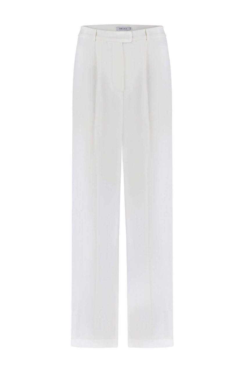 Palazzo pants in cream/olive/white