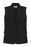 Elongated vest with costume fabric in black