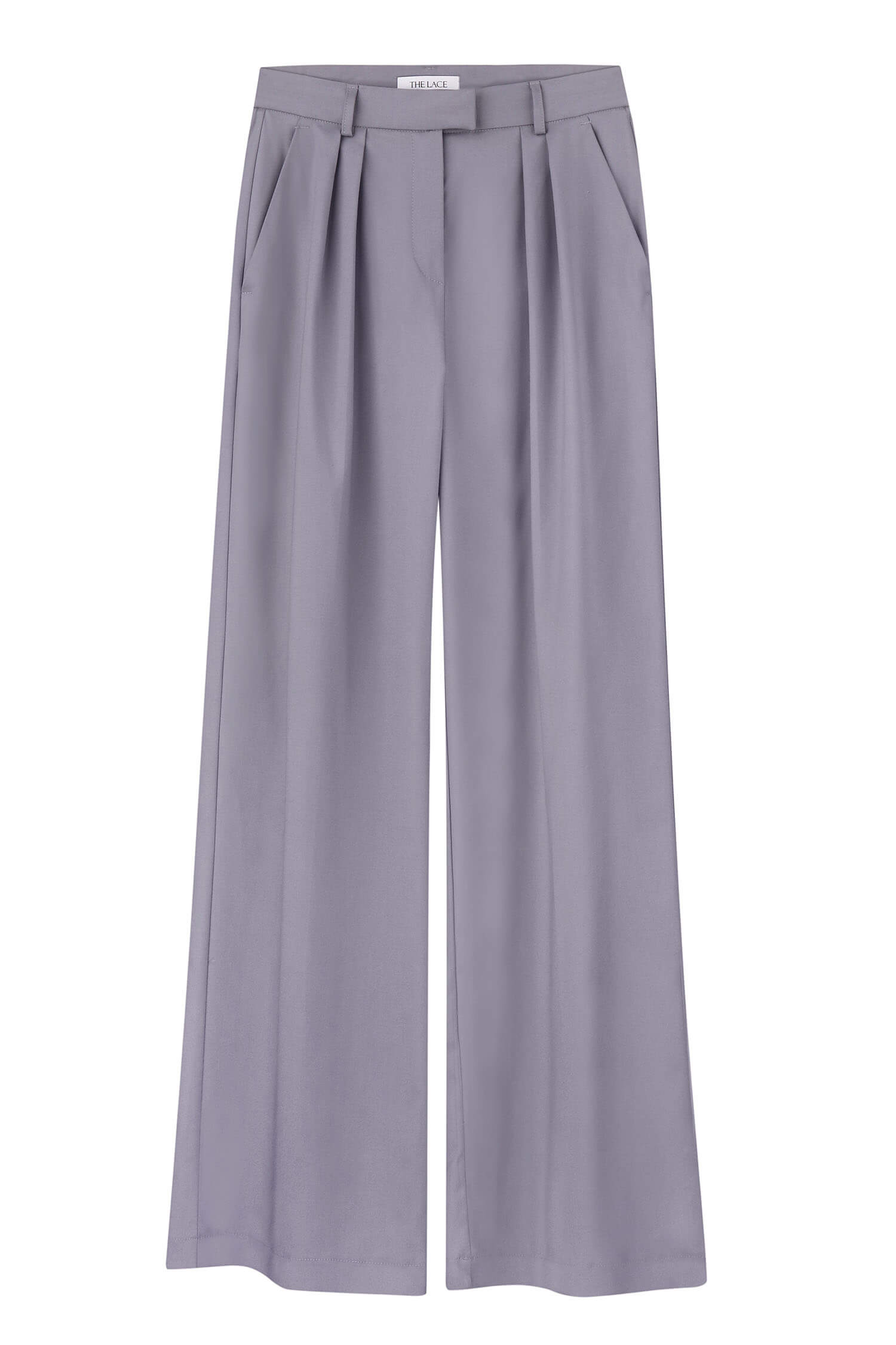 Palazzo pants with a low fit in chocolate/beige/gray