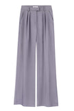 Palazzo pants with a low fit in chocolate/beige/gray