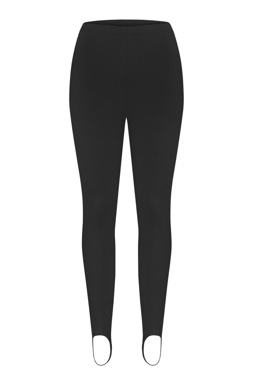 Leggings with stripes in gray