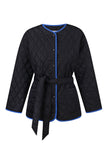 Quilted jacket with a belt
