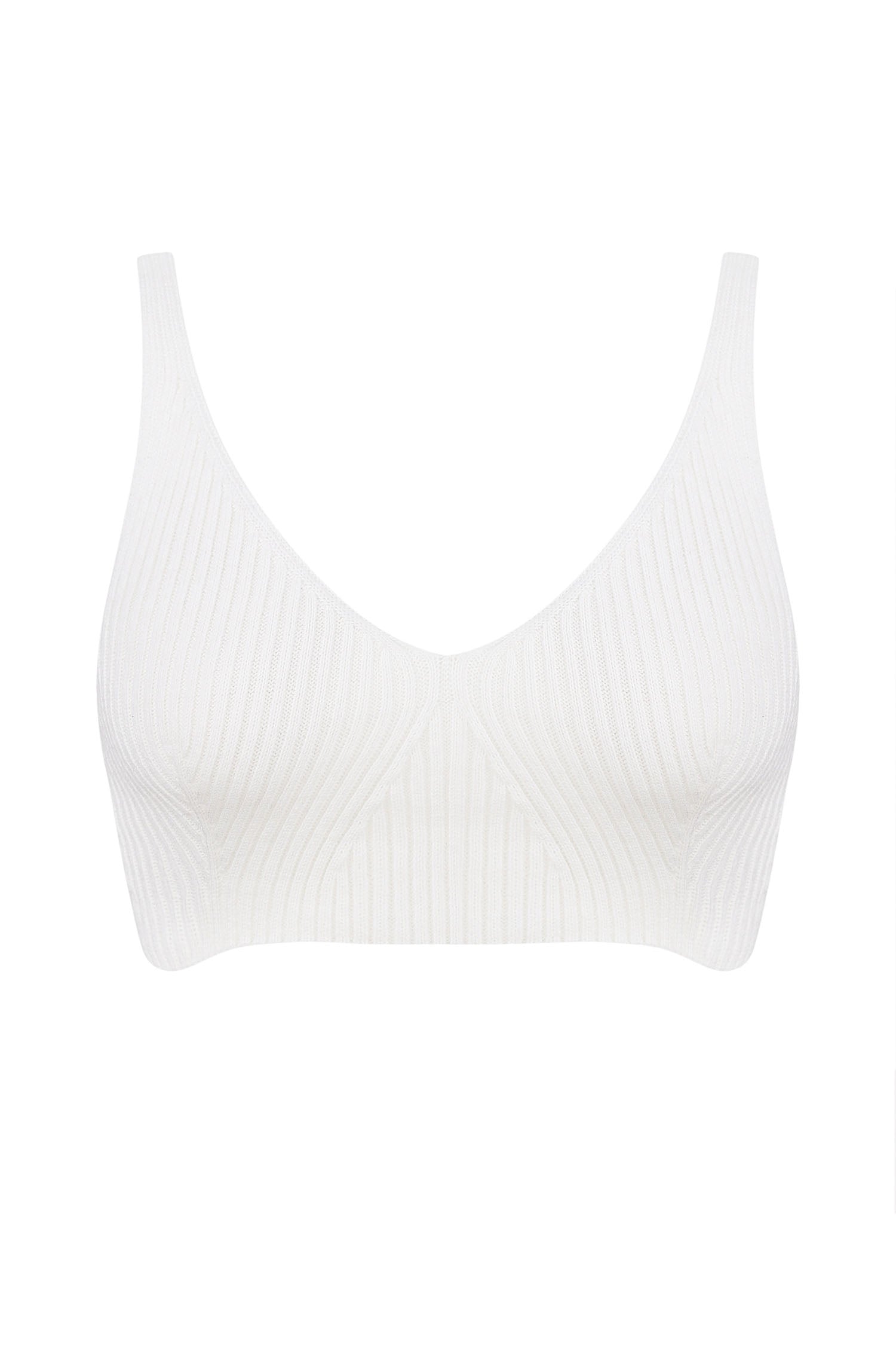 Knitted crop top in milk/cappuccino