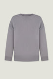 Gray merino wool round neck sweater