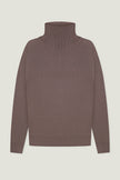 Merino wool sweater with neckline in black