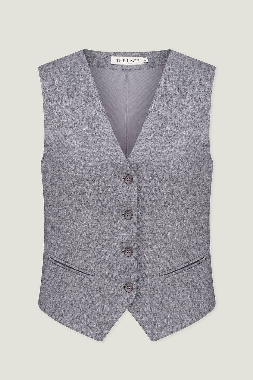 Сlassic woolen vest in gray