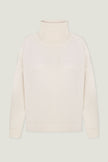 Merino wool sweater with neckline in milk