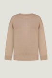 Gray merino wool round neck sweater