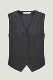 Classic woolen vest in a gray-green stripe