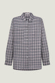 Shirt with a pocket in a beige check gray