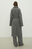 Woolen coat-robe in gray