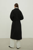 Woolen coat-robe in gray