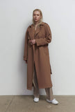 Trenchcoat oversized in brown/blue gray