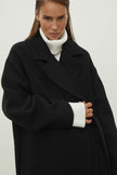 The straight-cut coat in black color