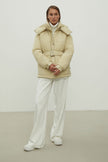 Women's jacket with a belt