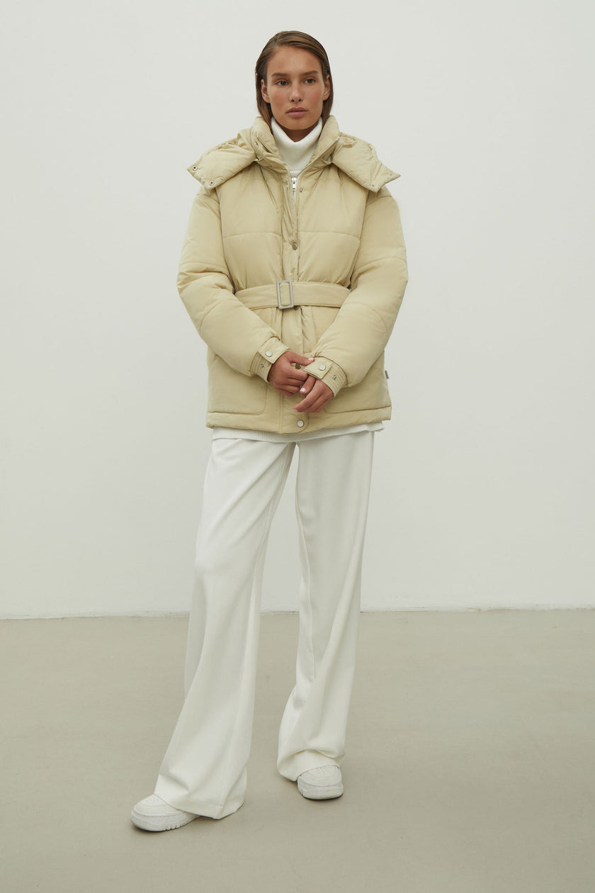 Women's jacket with a belt