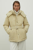 Women's jacket with a belt