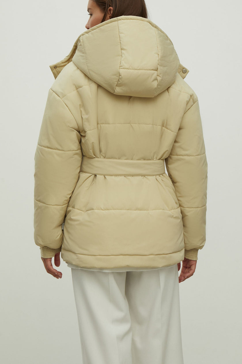 Women's jacket with a belt