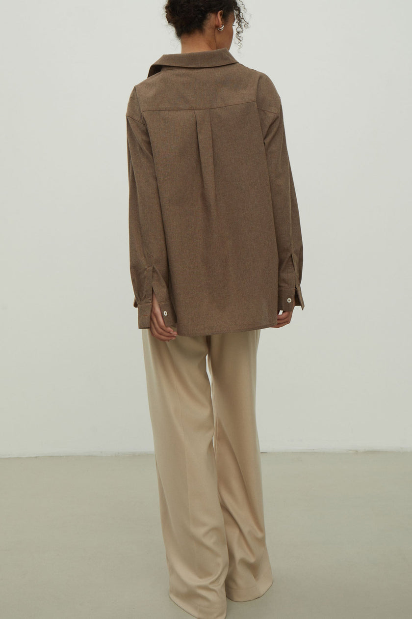 Сhocolate shirt with patch pocket