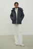 Women's jacket with a belt in graphite color