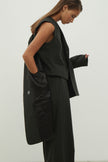 Classic woolen vest in a gray-green stripe