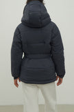 Women's jacket with a belt in graphite color