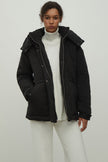 Women's jacket with a belt in graphite color