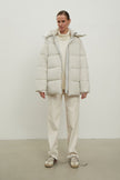 Women's free-cut jacket in light gray color