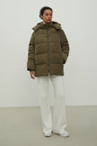 Women's free-cut jacket in khaki color