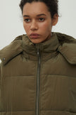 Women's free-cut jacket in khaki color