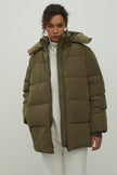Women's free-cut jacket in khaki color