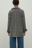 Shirt with a pocket in a beige check gray