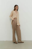 Palazzo pants in cappuccino/navy blue/black