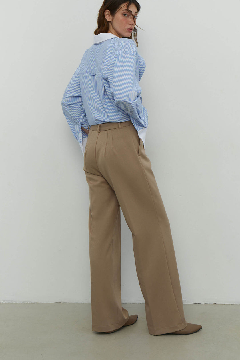 Palazzo pants in cappuccino/navy blue/black