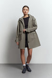 Lightweight parka with drawstring in khaki
